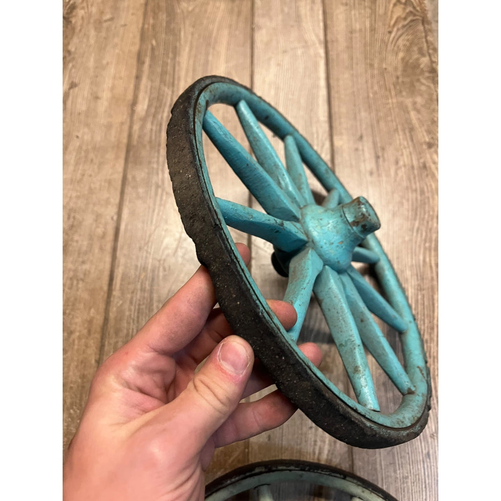 Antique Vintage Wooden Spoke Wagon Goat Cart Pedal Car Buggy Wheels 12" Dia