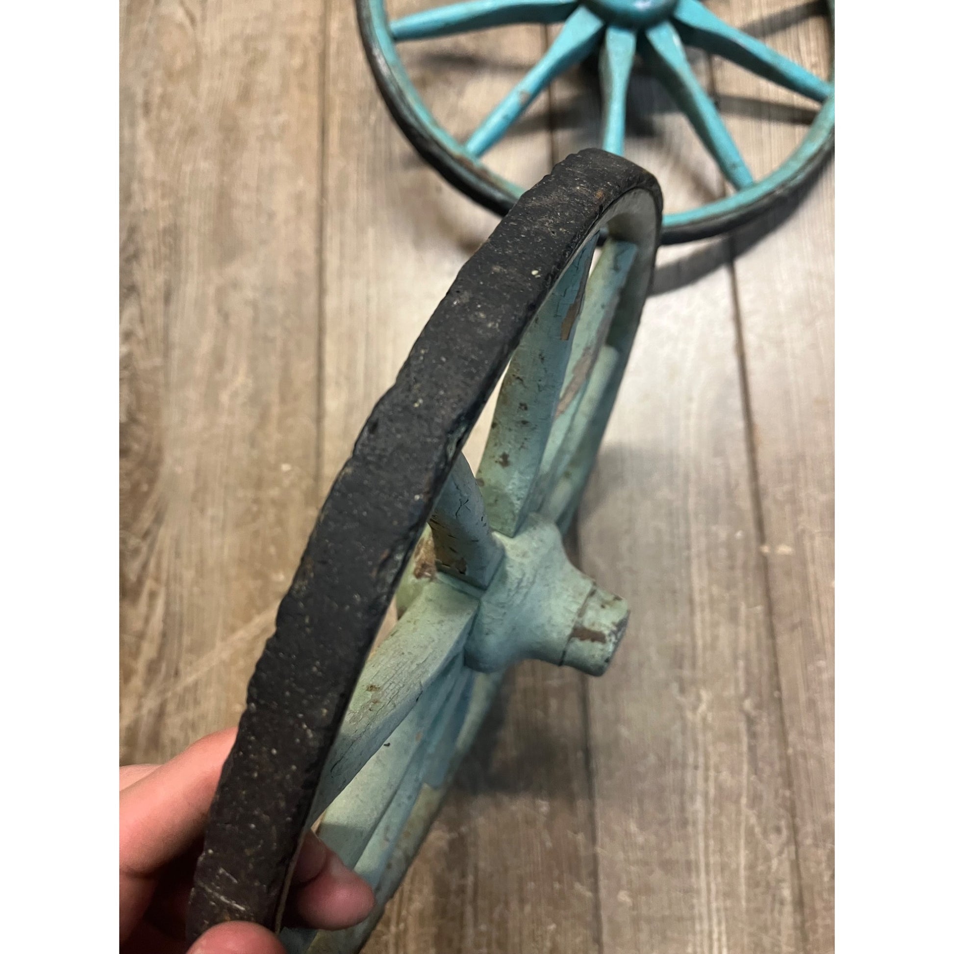 Antique Vintage Wooden Spoke Wagon Goat Cart Pedal Car Buggy Wheels 12" Dia