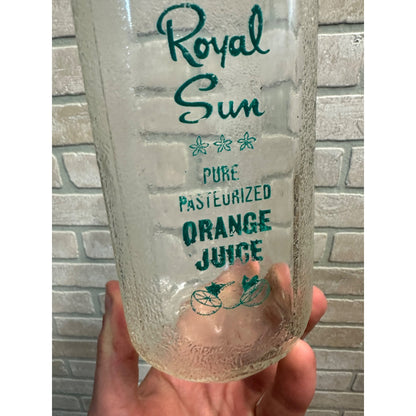 Vintage 1950s Royal Sun Orange Juice Glass Bottle Container 32oz