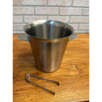 Vintage 1960s Robert Welch Old Hall Champagne Ice Bucket w/ Tongs MCM English 8"