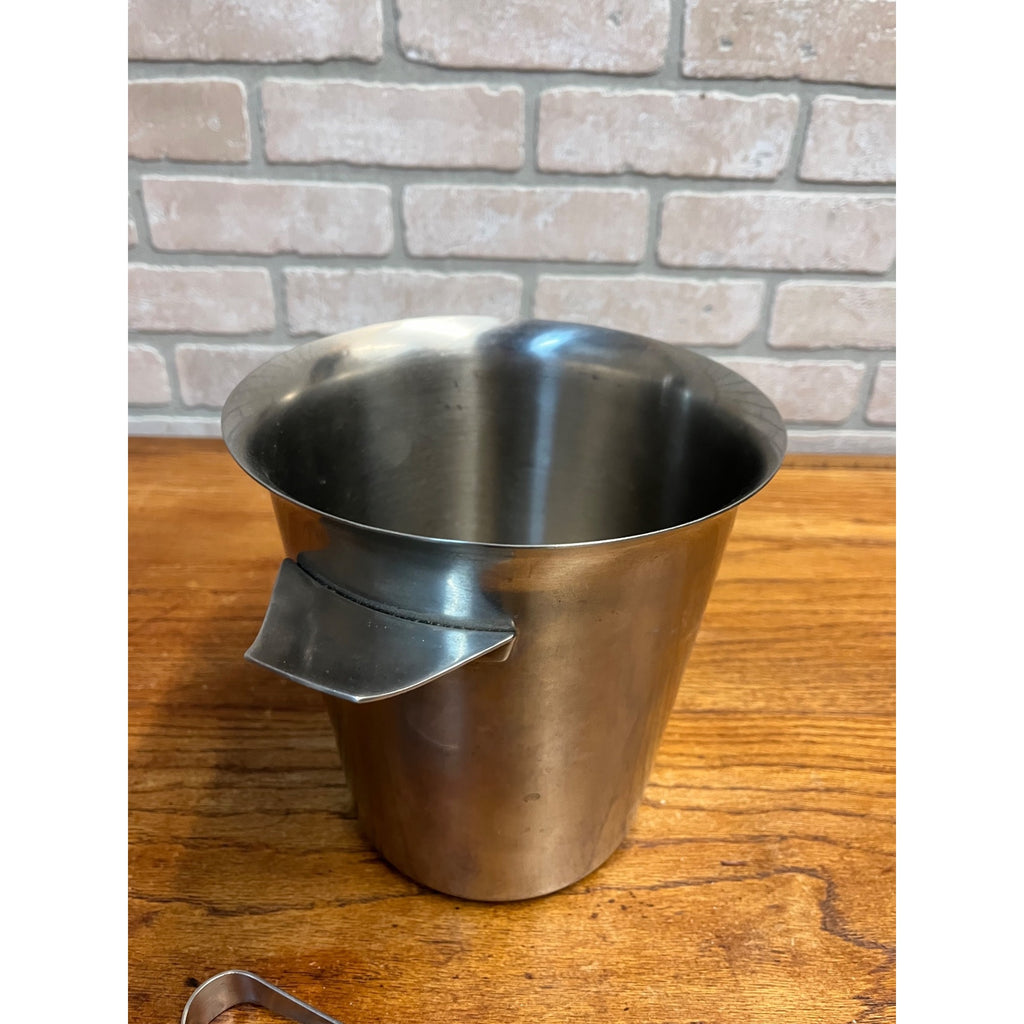 Vintage 1960s Robert Welch Old Hall Champagne Ice Bucket w/ Tongs MCM English 8"