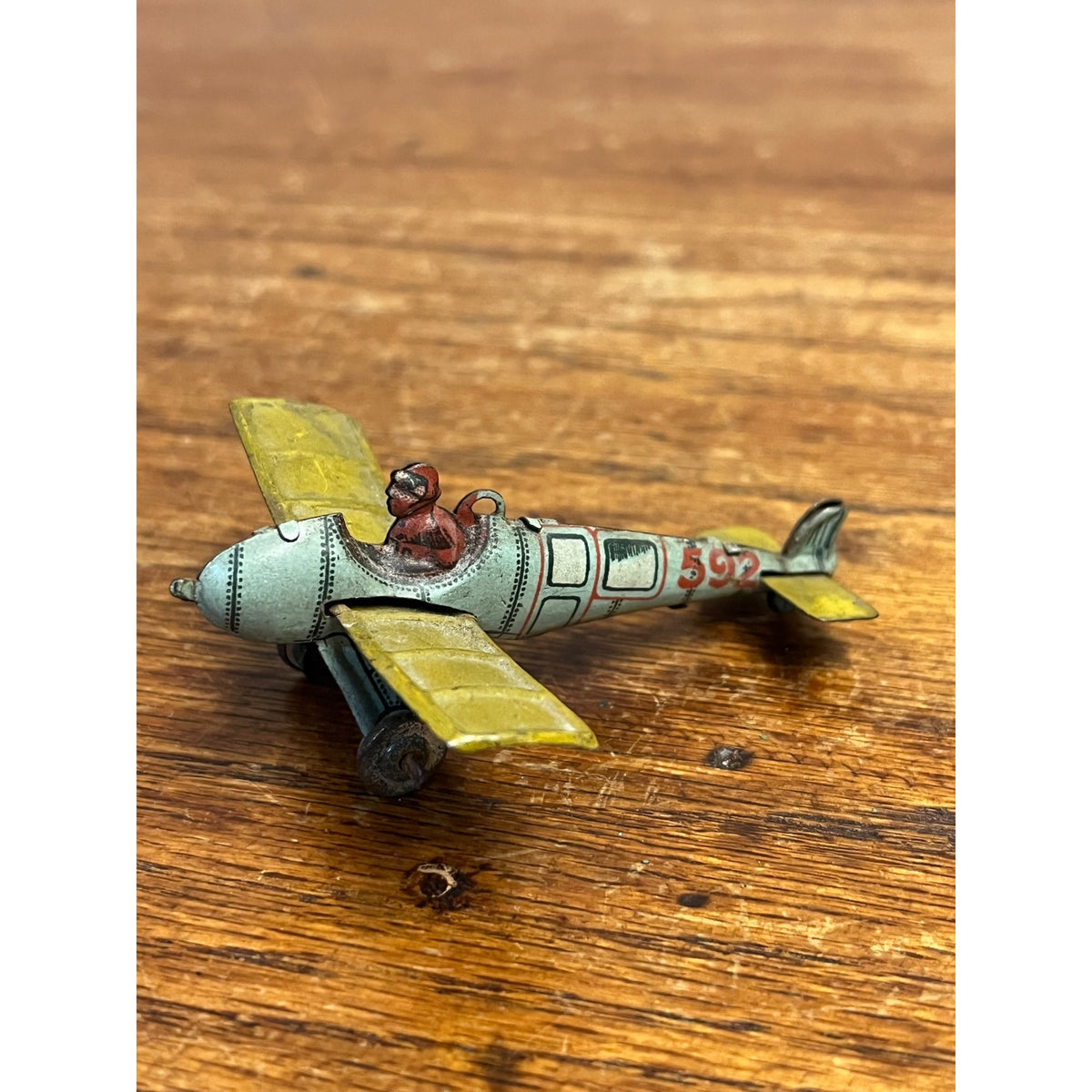 Vintage Rare Antique 1930s Distler Penny Toy Tin Litho 592 Airplane Germany