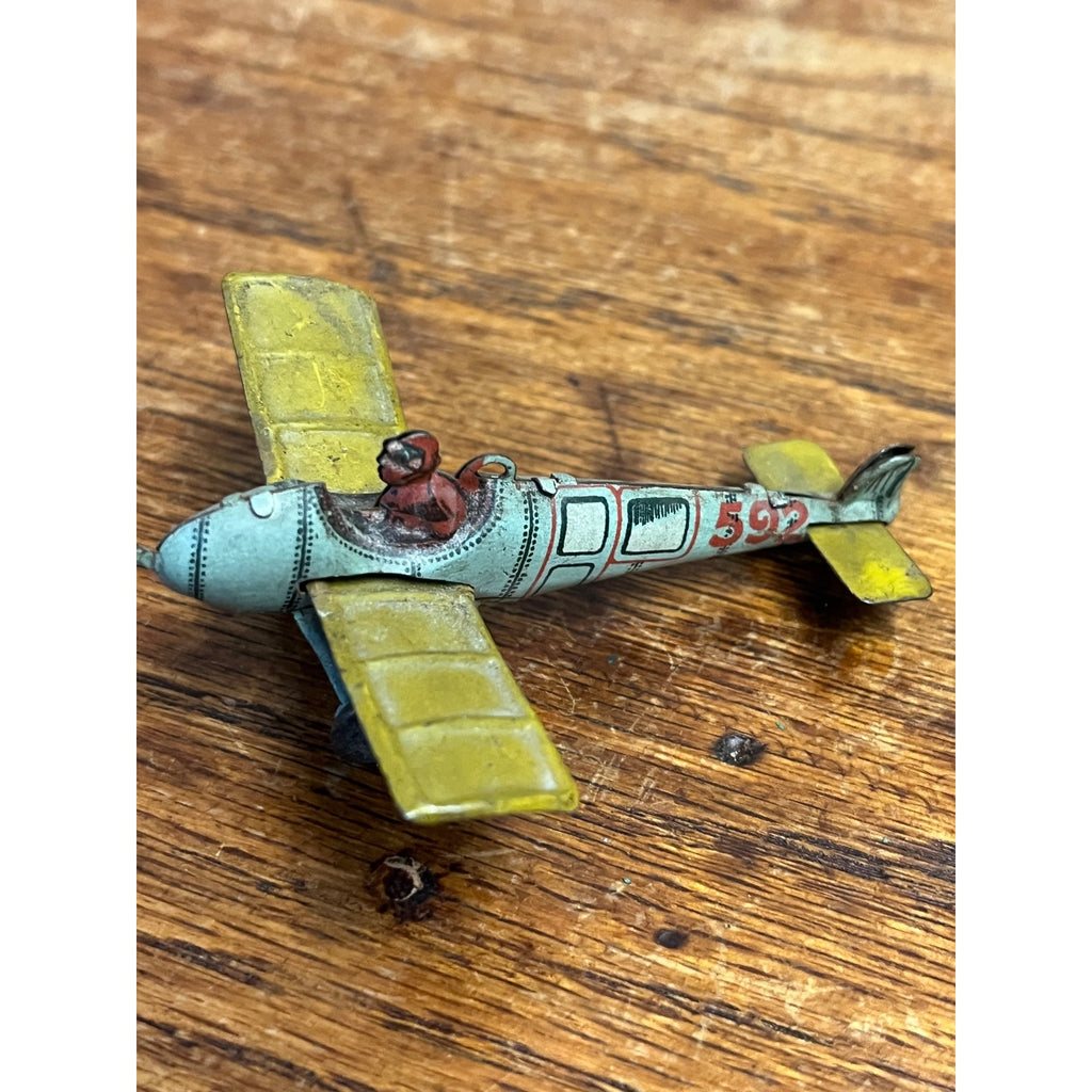 Vintage Rare Antique 1930s Distler Penny Toy Tin Litho 592 Airplane Germany