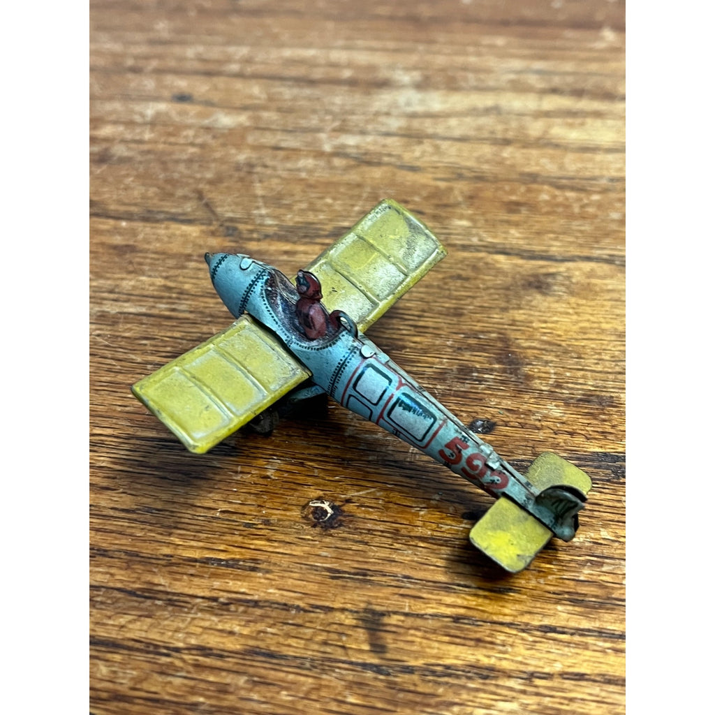 Vintage Rare Antique 1930s Distler Penny Toy Tin Litho 592 Airplane Germany