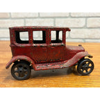 Antique Arcade Cast Iron Ford Model T Automobile 4-Door Red Toy - Read