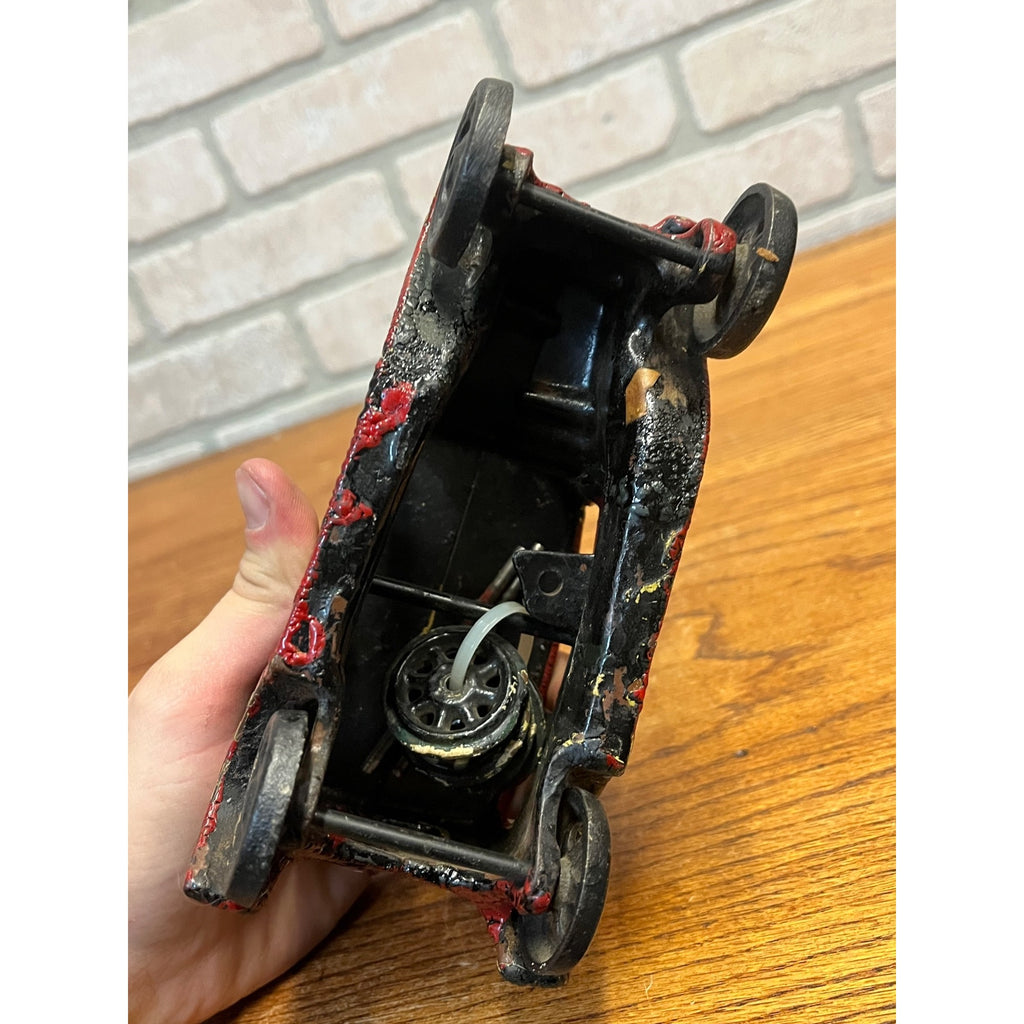 Antique Arcade Cast Iron Ford Model T Automobile 4-Door Red Toy - Read