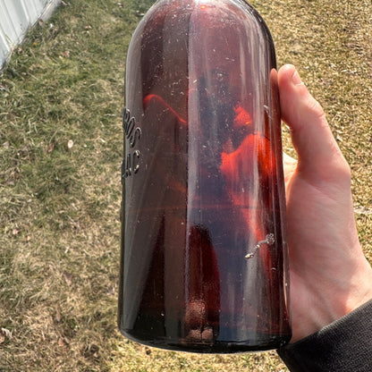 PRE-PROHIBITION SANDERS BROS QUART AMBER BROWN BEER BOTTLE FOND DU LAC WIS BLOB