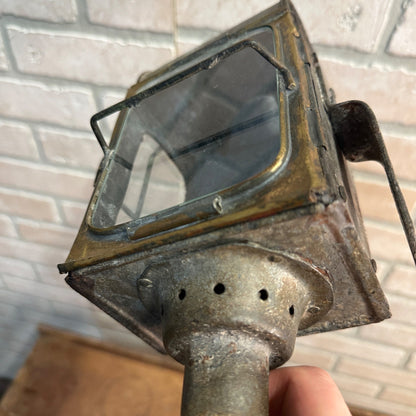 ANTIQUE PRIMITIVE BUGGY CARRIAGE FARMHOUSE TIN CANDLE LANTERN LAMP LIGHT