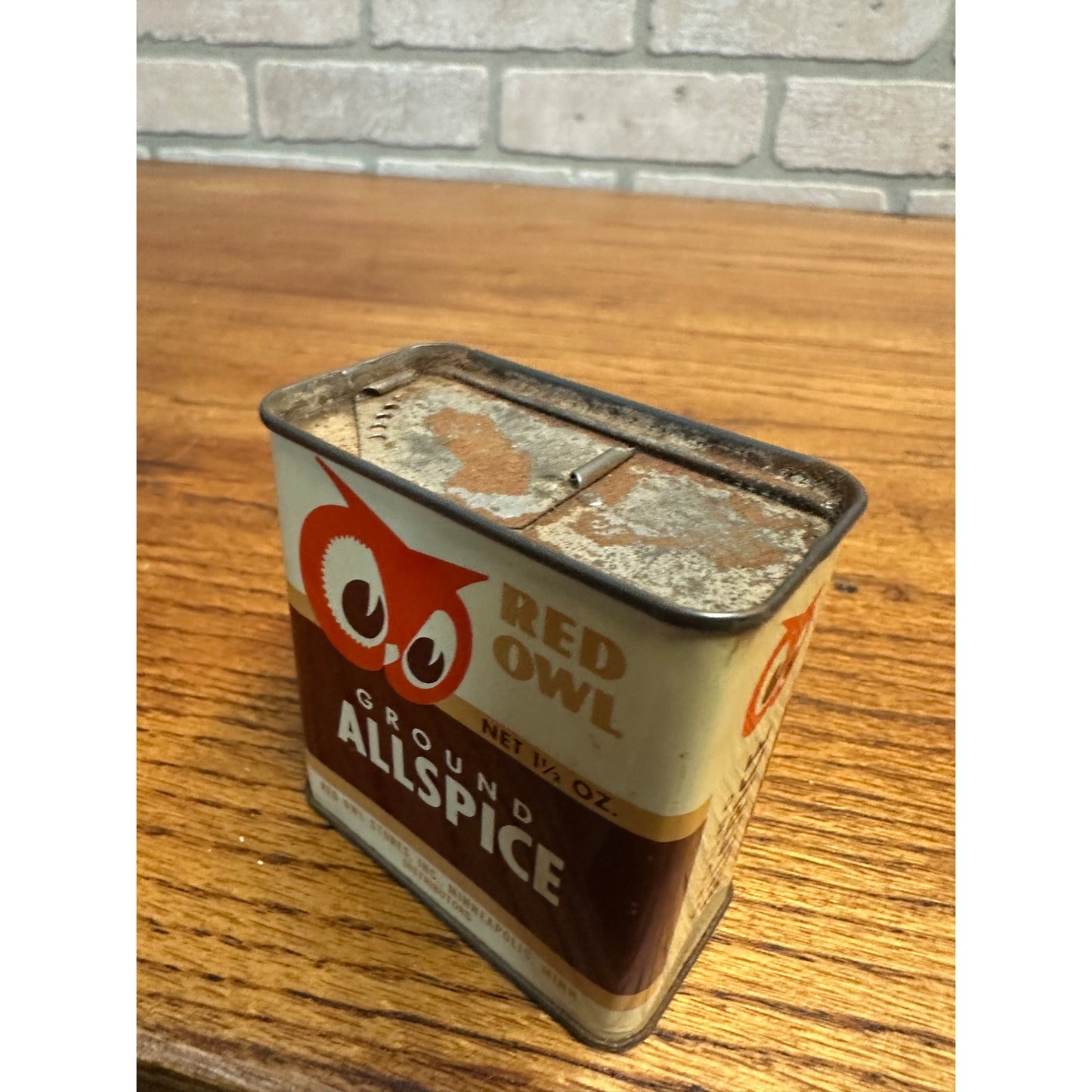 Vintage Red Owl Spice Tin Allspice Red Owl Stores Minneapolis MN Advertising