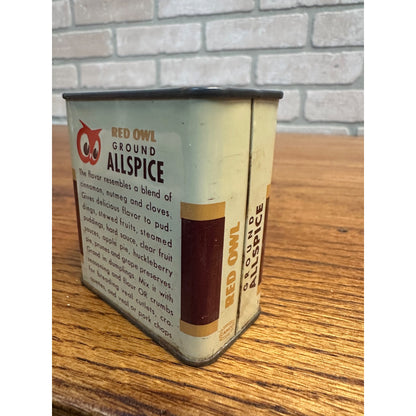 Vintage Red Owl Spice Tin Allspice Red Owl Stores Minneapolis MN Advertising