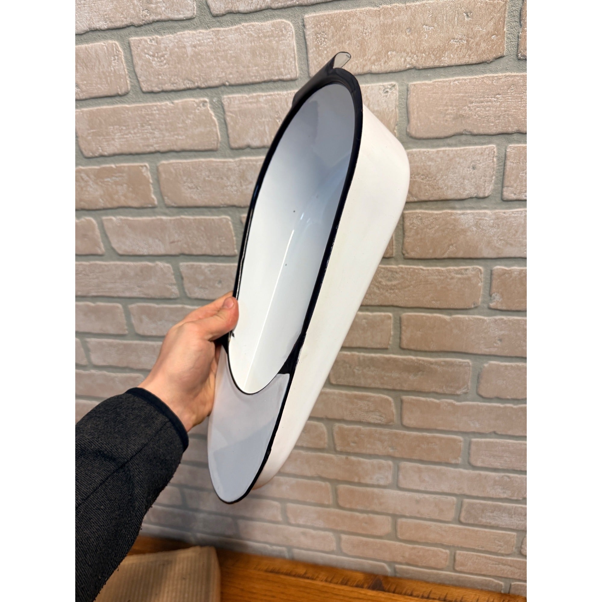 Vintage 1930s Enamel Hospital White Medical Bed Pan + Box Ascepticon Co New York