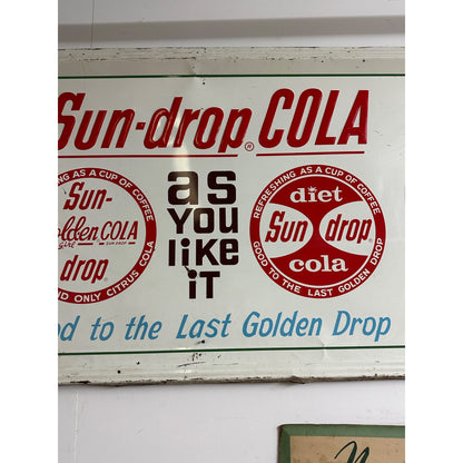 Vintage 5ft Sun Drop Cola Golden Large Meal Advertising Soda Pop Sign