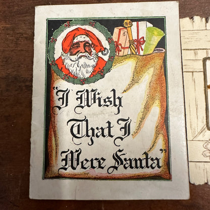 Vintage c1920s J.C. Penney Christmas Booklet "I Wish that I Were Santa" + Card