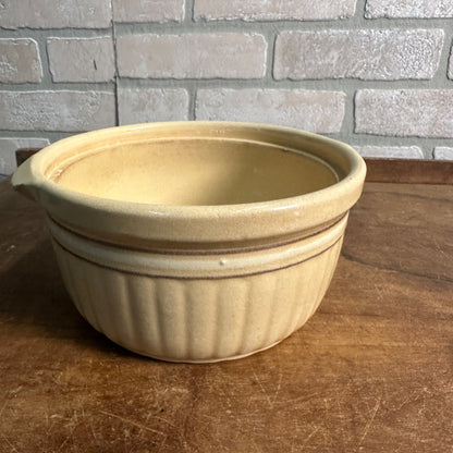 ANTIQUE RED WING SAFFRON WARE POTTERY CASSEROLE W/ LID