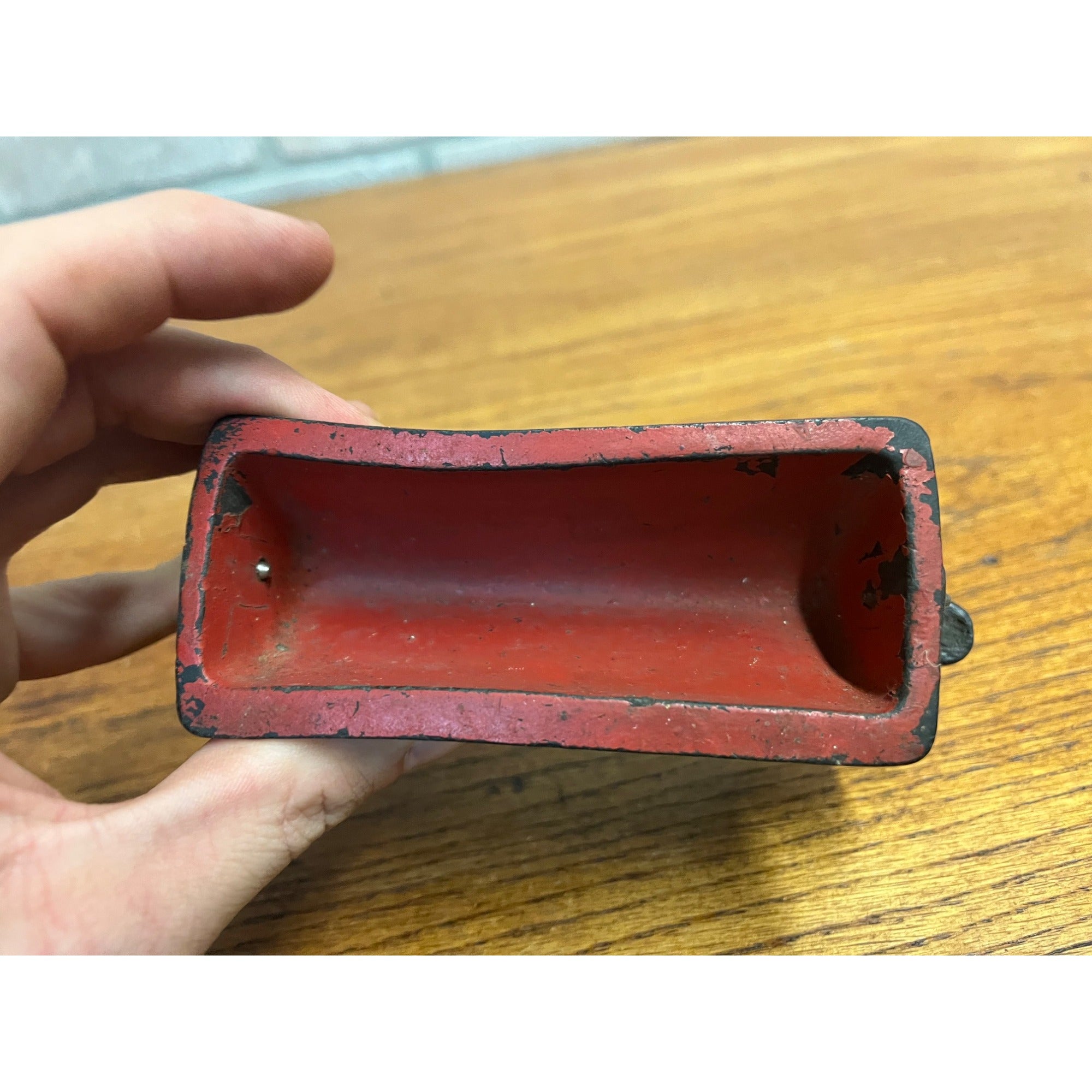 Vintage Auburn Rubber Corp Side Dump Train Railroad Car Red Black - As-Is