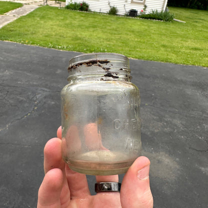 Antique embossed "Trade Mark Vaseline Chesebrough New-York" Clear glass jar 2.5"