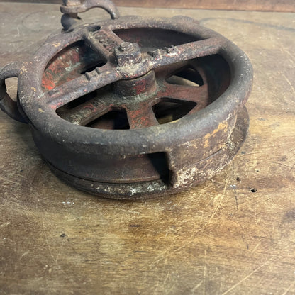 Antique Hudson Cast Iron Farm Barn Trolley Drop Pulley RA 77 - Excellent!