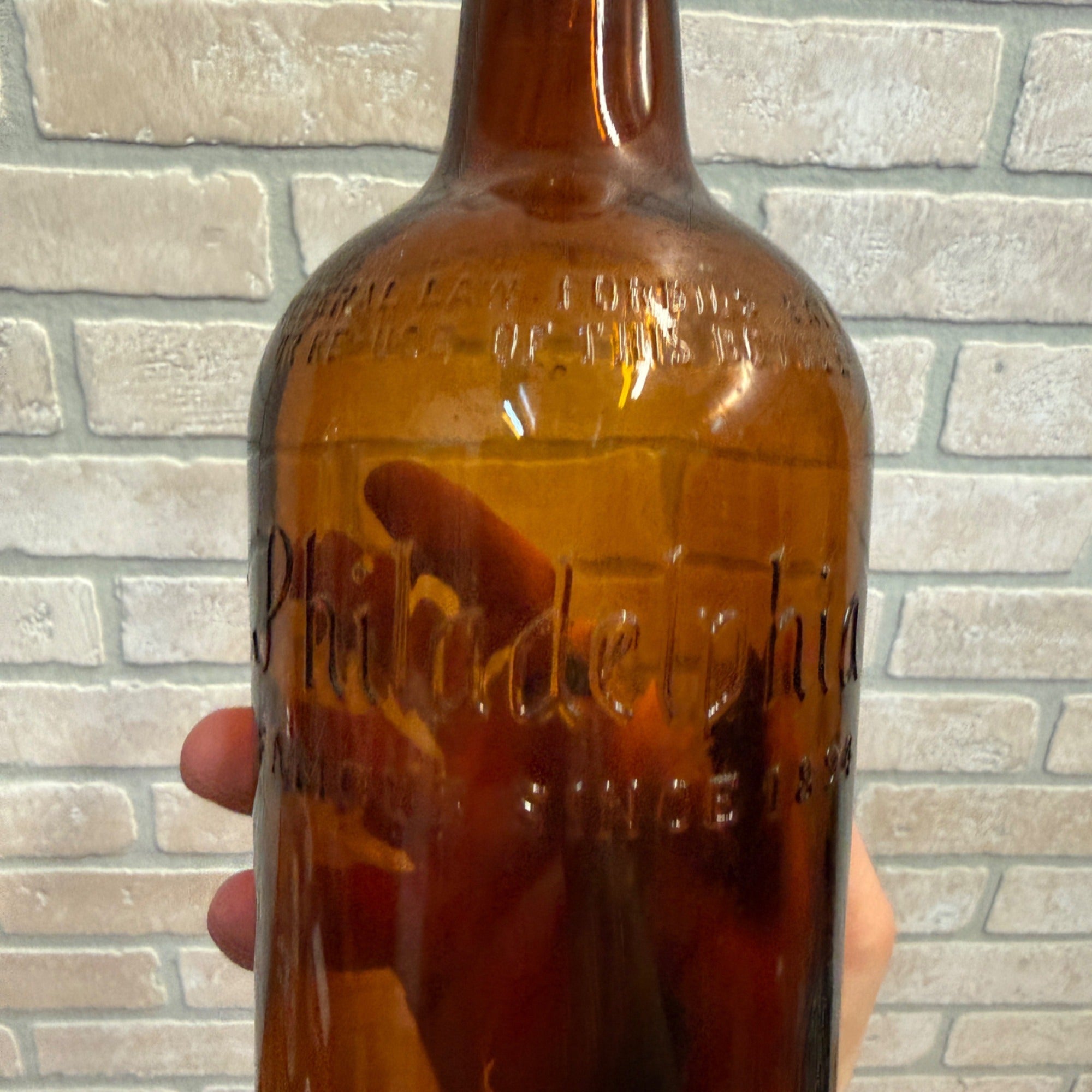 Vintage Philadelphia - Famous Since 1894 Embossed Whiskey Bottle - Screw Top w/ Cap
