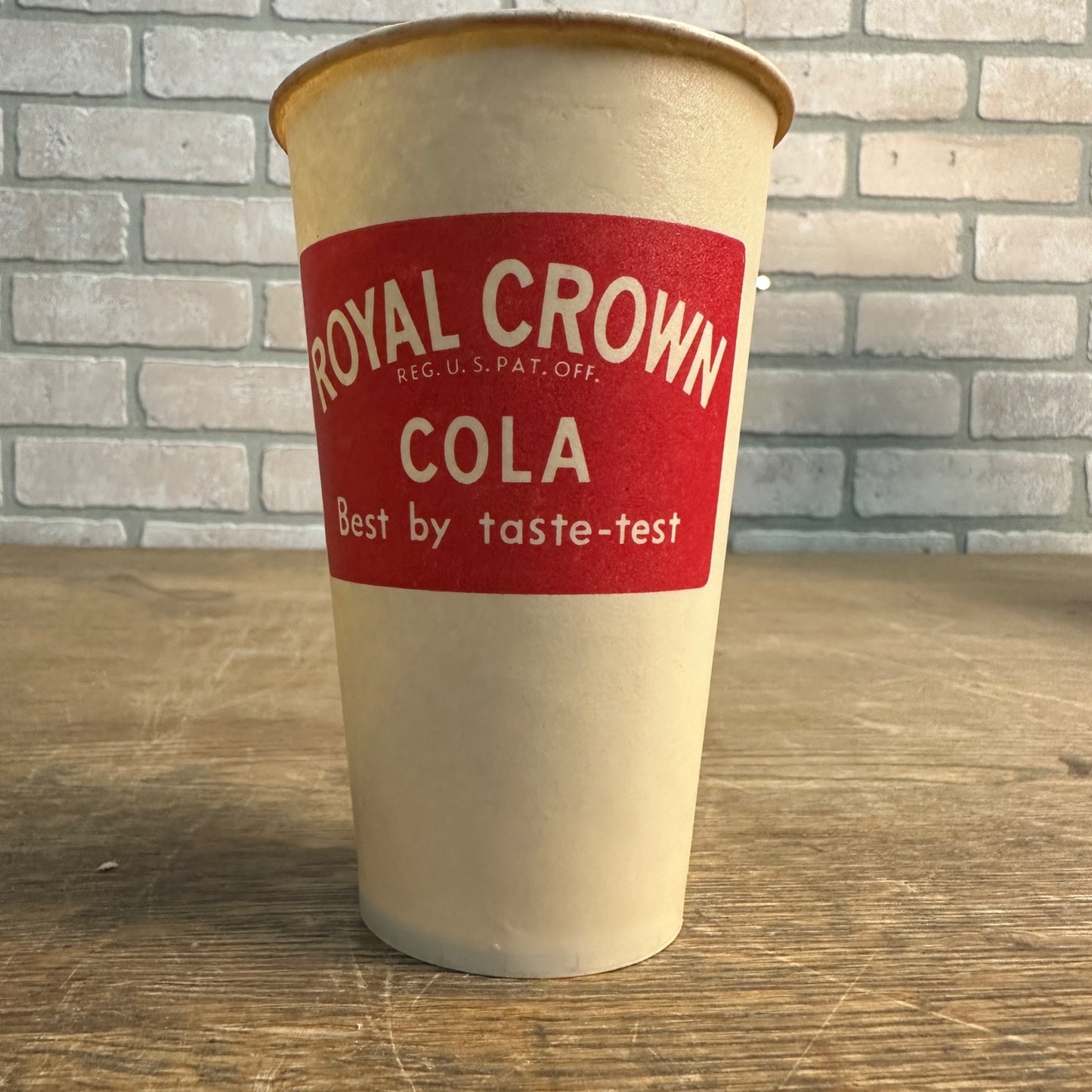 Hard to Find Royal Crown Cola Tall Taste-test Paper Wax Soda Cup Lily 5"