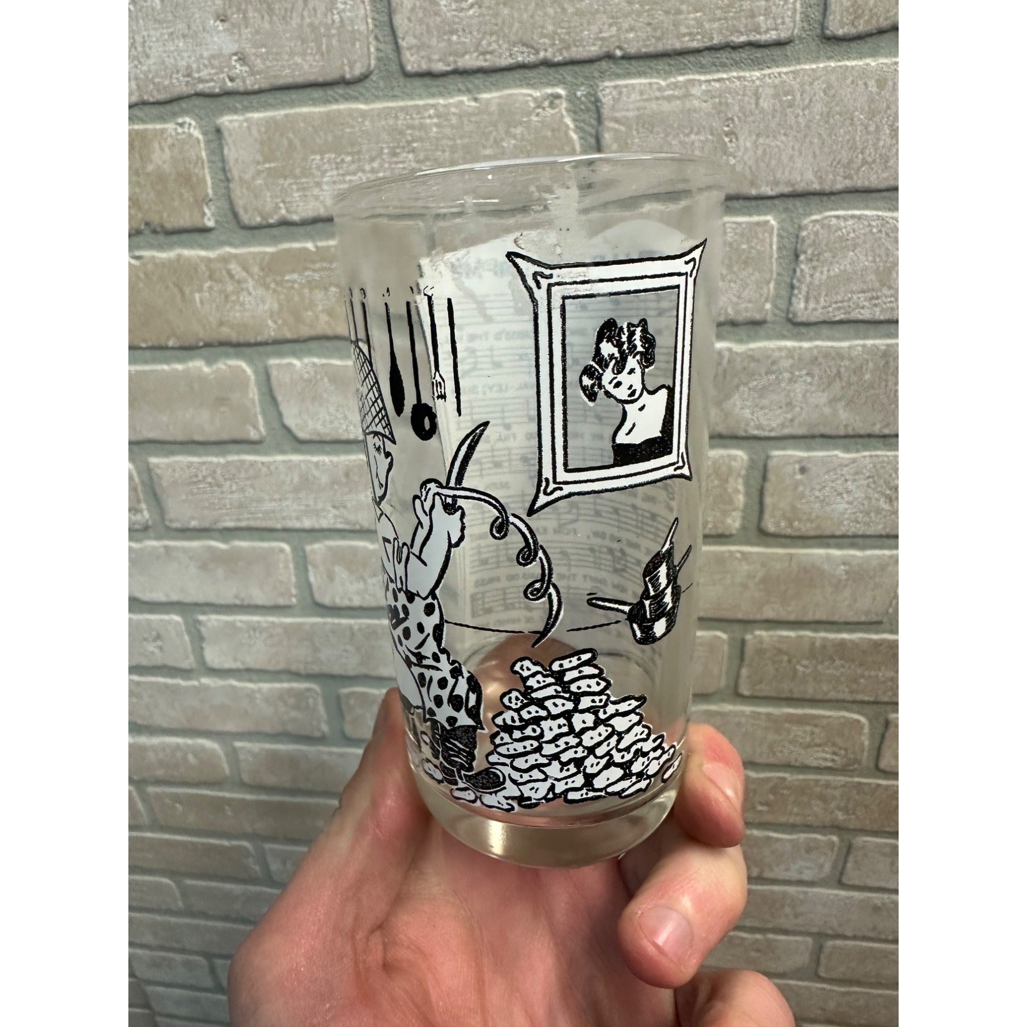 1950'S BIG TOP PEANUT BUTTER OLD TIME SONGS "THE GIRL I LEFT BEHIND ME" GLASS