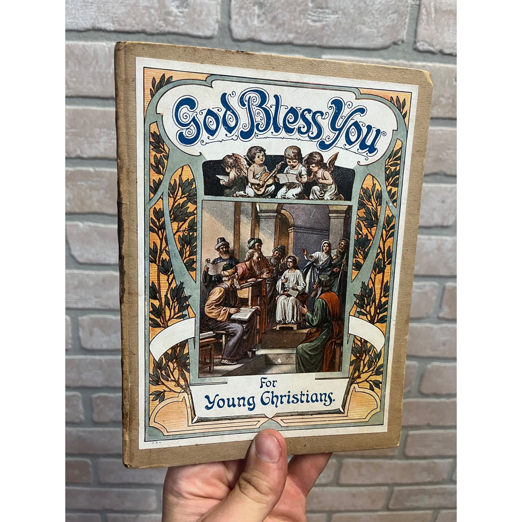 Vintage God Bless You For Young Christians Bible Stories Hardcover Book Printed in Germany