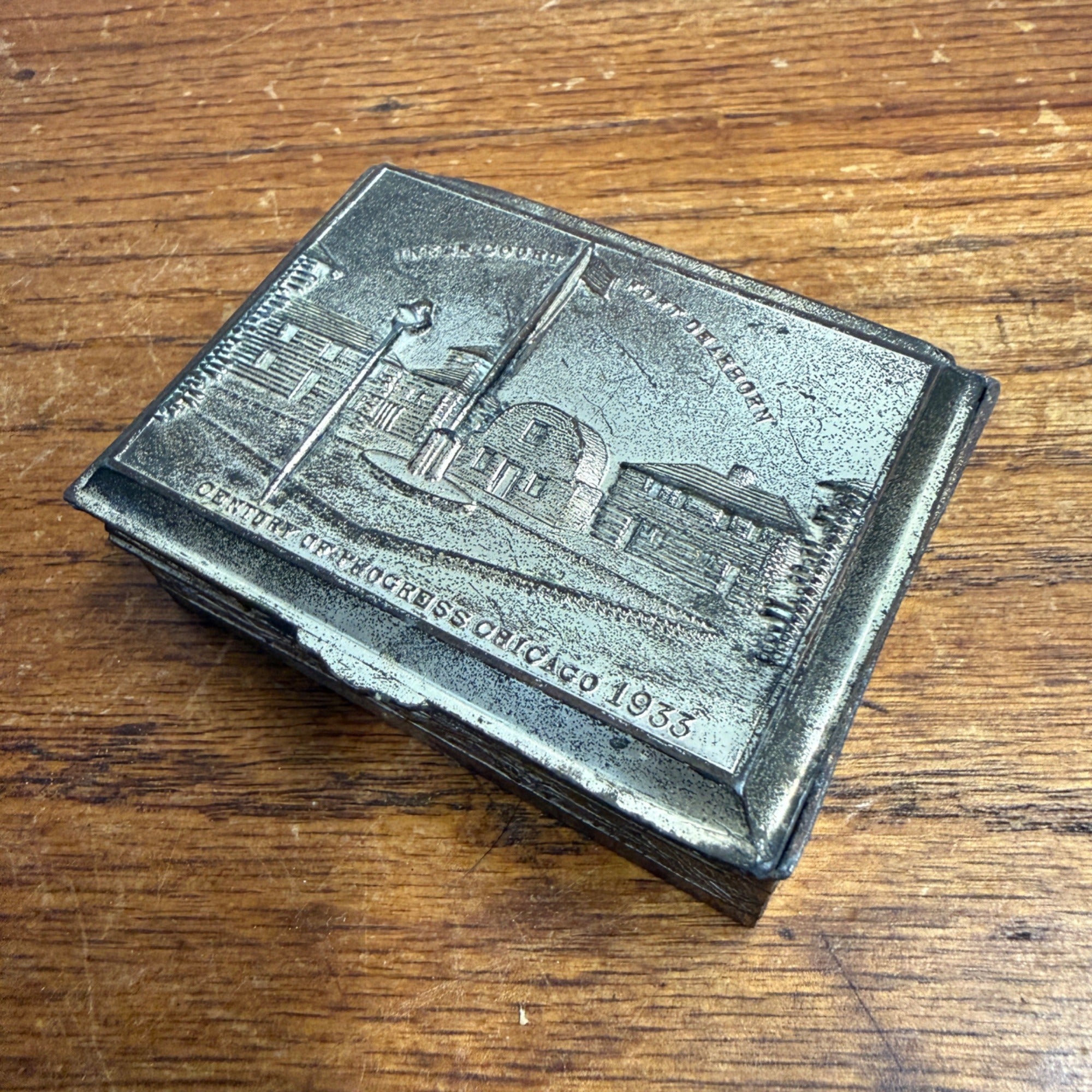 Chicago Worlds Fair 1933 A Century of Progress Trinket Box Fort Dearborn