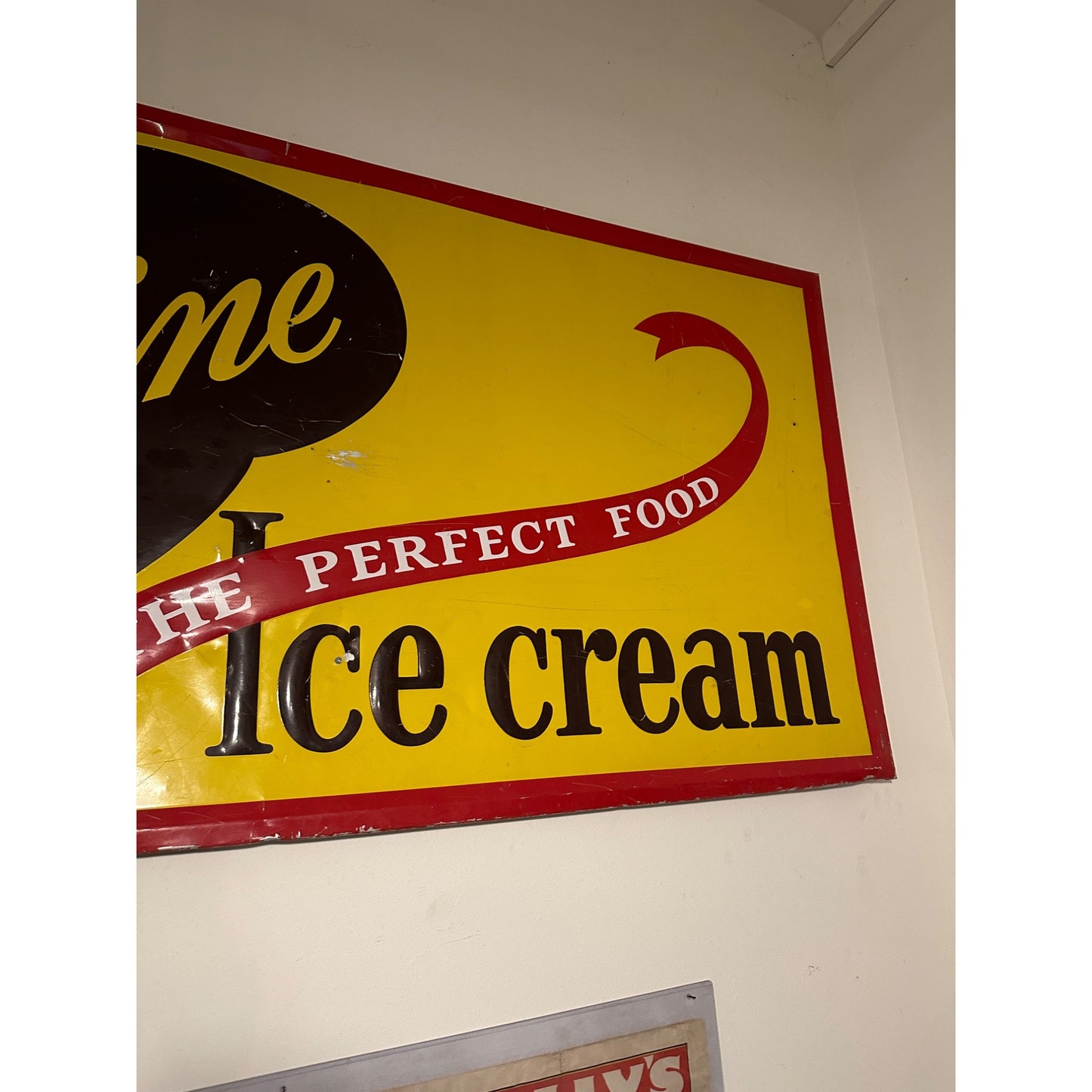 LARGE VINTAGE 5ft VERIFINE ICE CREAM METAL SIGN COUNTRY STORE