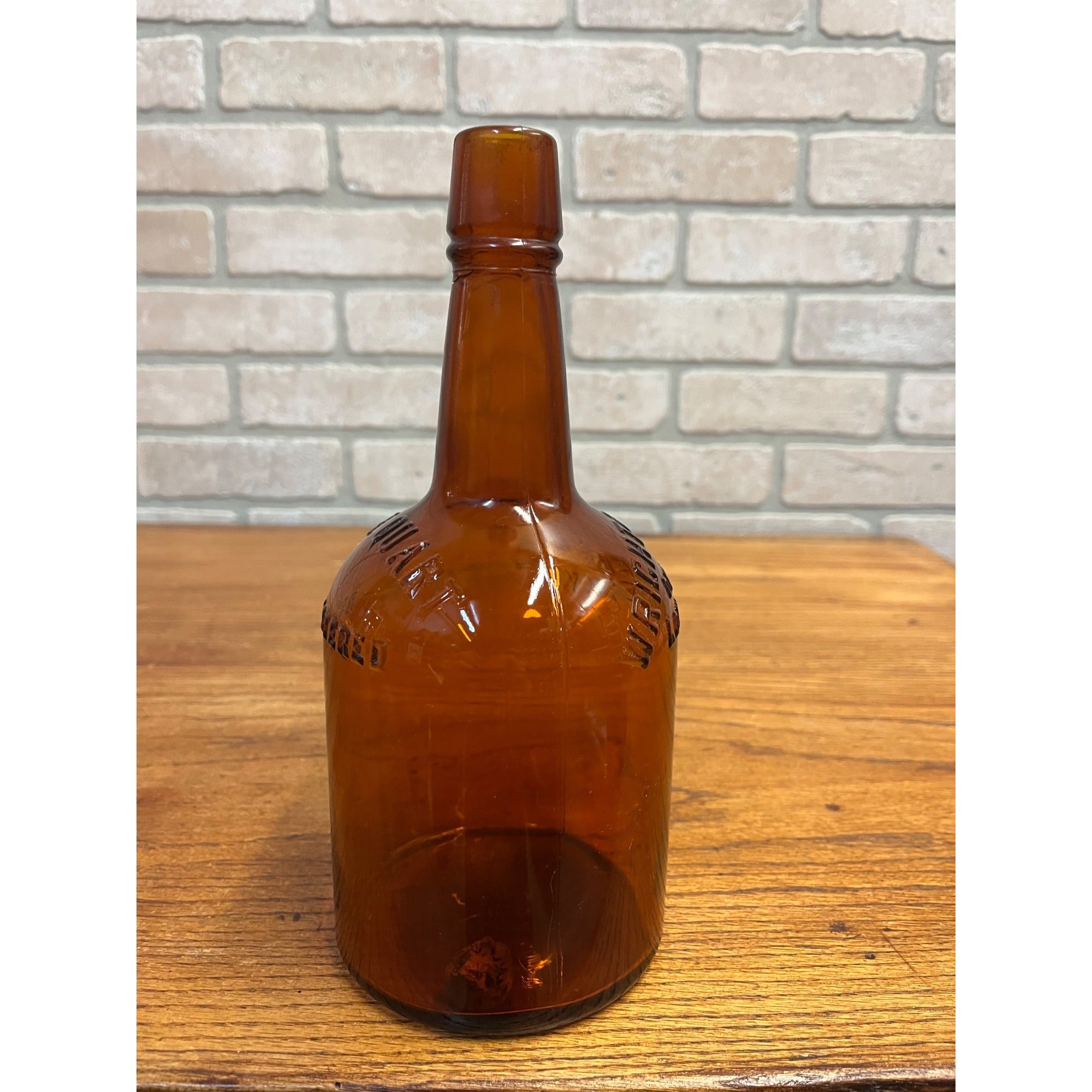 Antique Amber Glass Whiskey Bottle From Wright & Taylor Distillers Early 1900s