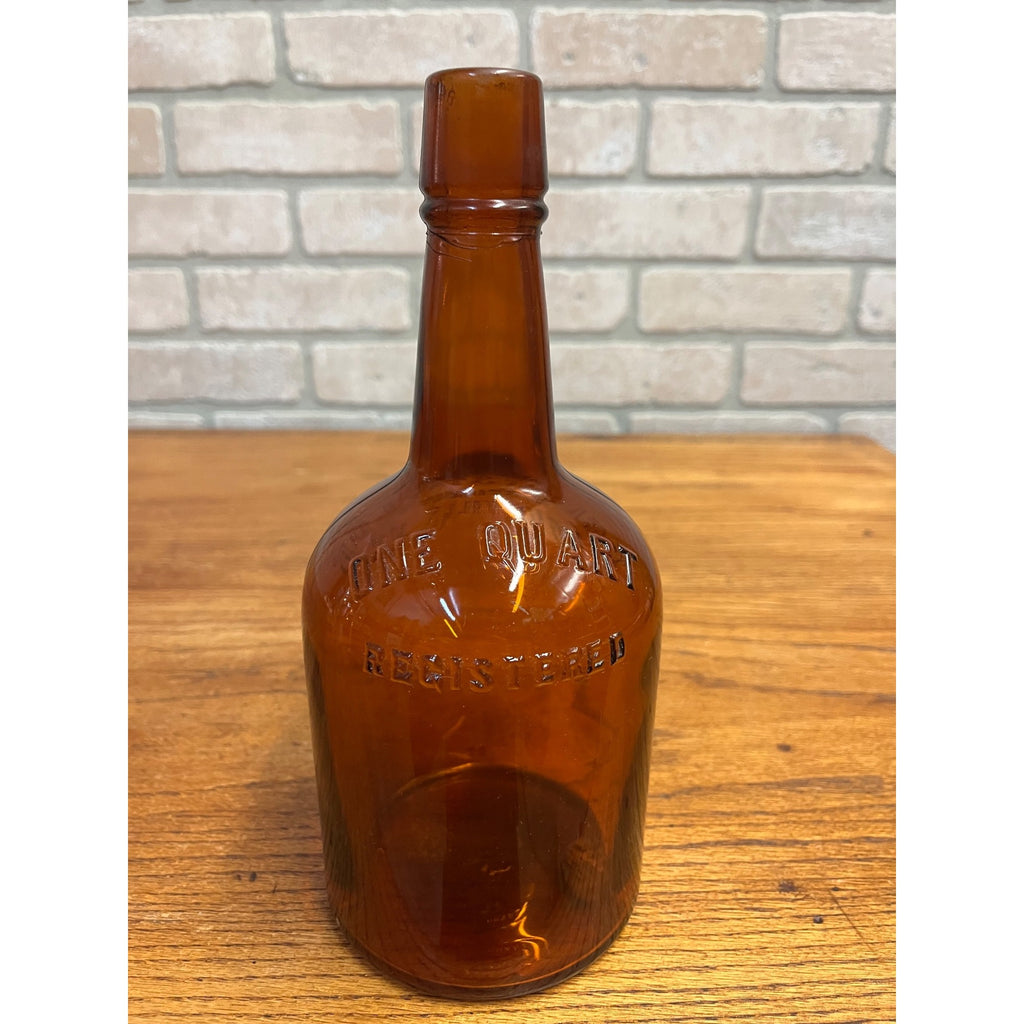 Antique Amber Glass Whiskey Bottle From Wright & Taylor Distillers Early 1900s