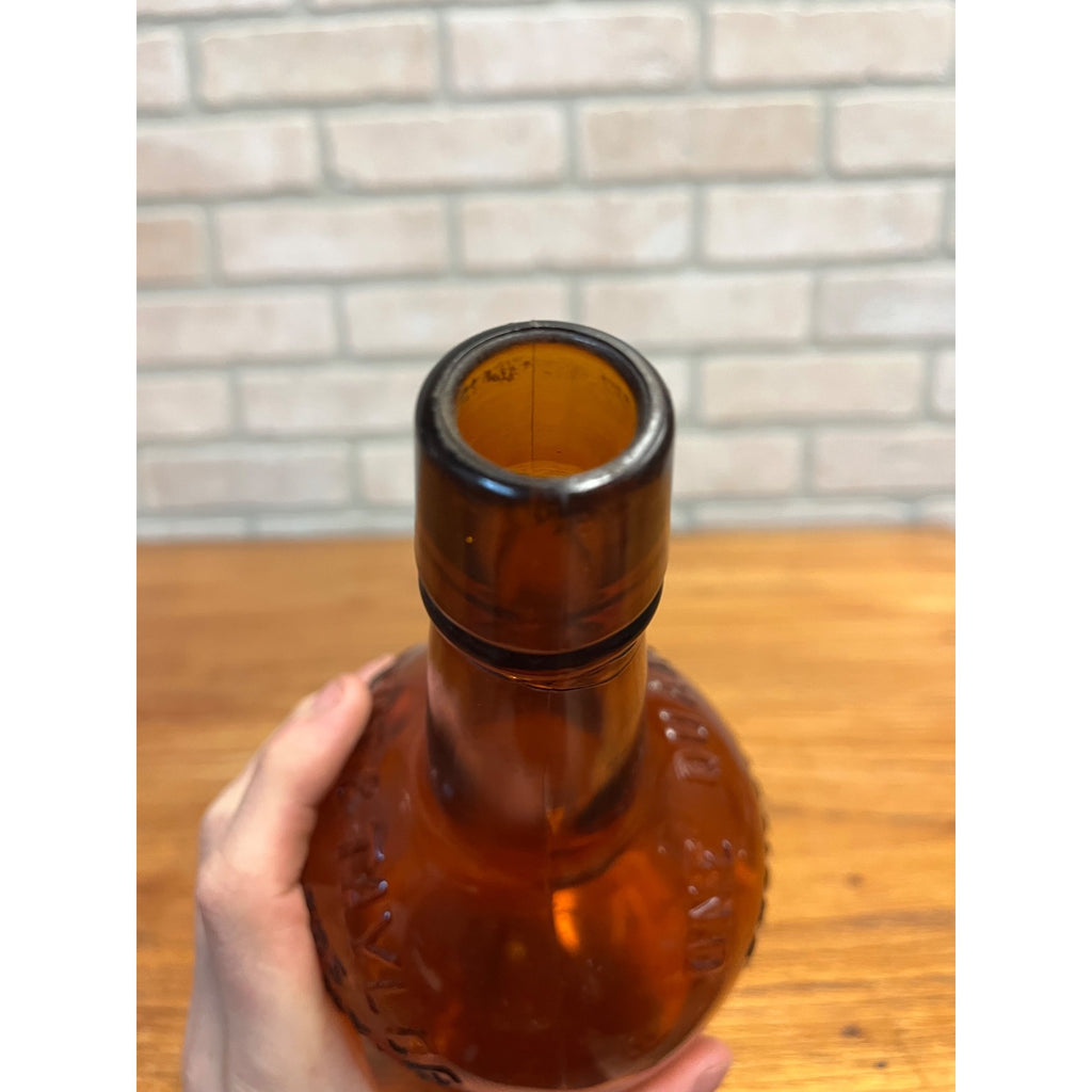 Antique Amber Glass Whiskey Bottle From Wright & Taylor Distillers Early 1900s