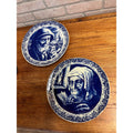 Vintage Blue Delft Boch Belgium La Louviere Plate Old Lady & Sea Captain 11.5"