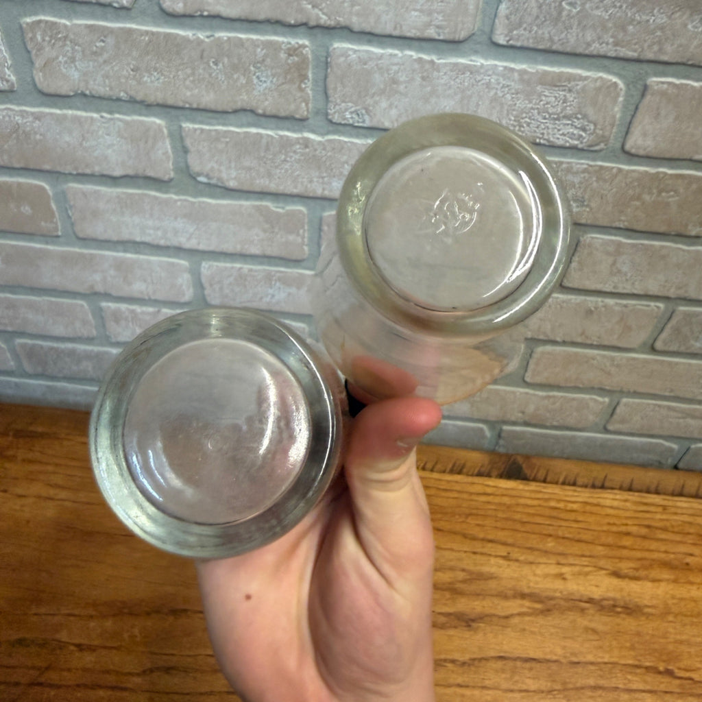 Pair Vintage Drink Coca Cola Enjoy Coke Soda Fountain Glass Advertising