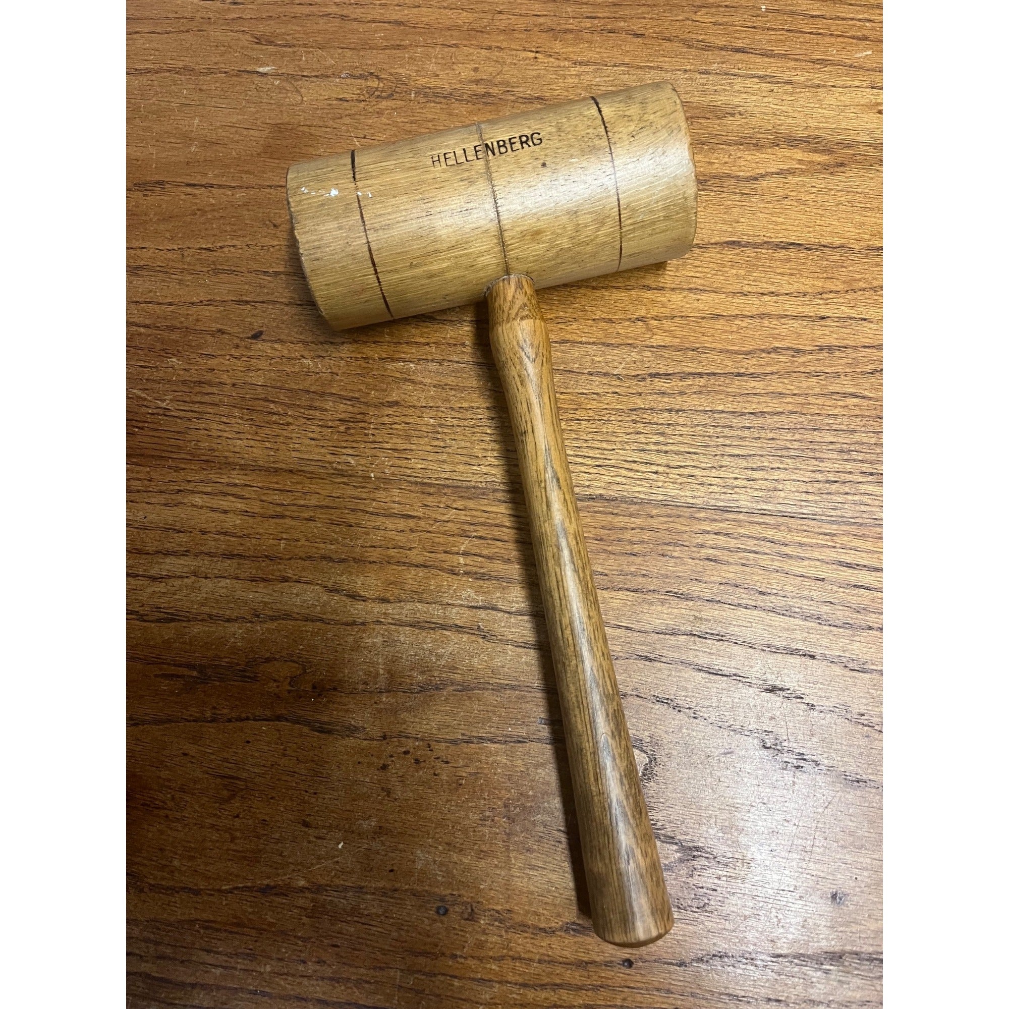 Vintage Large Hellenberg Wooden Kitchen Mallet Hammer Tool Decor