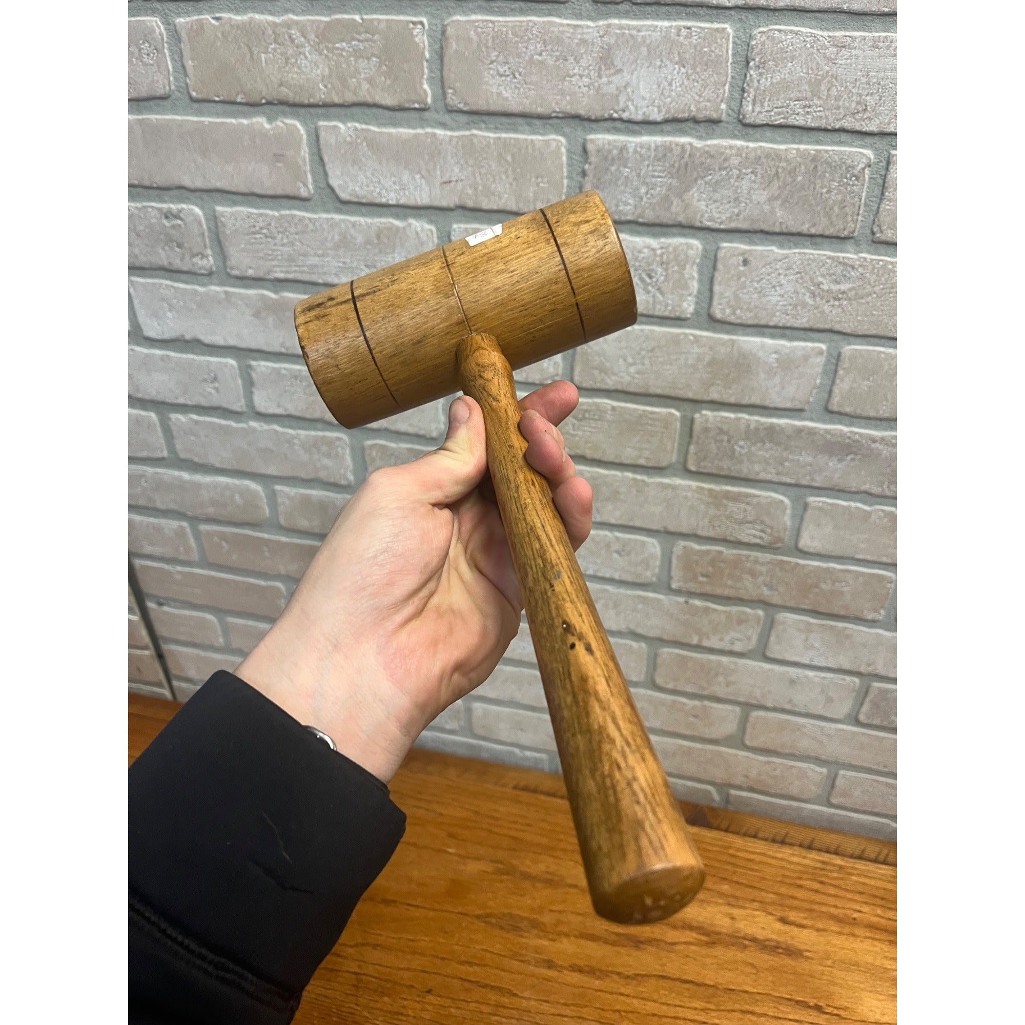 Vintage Large Hellenberg Wooden Kitchen Mallet Hammer Tool Decor