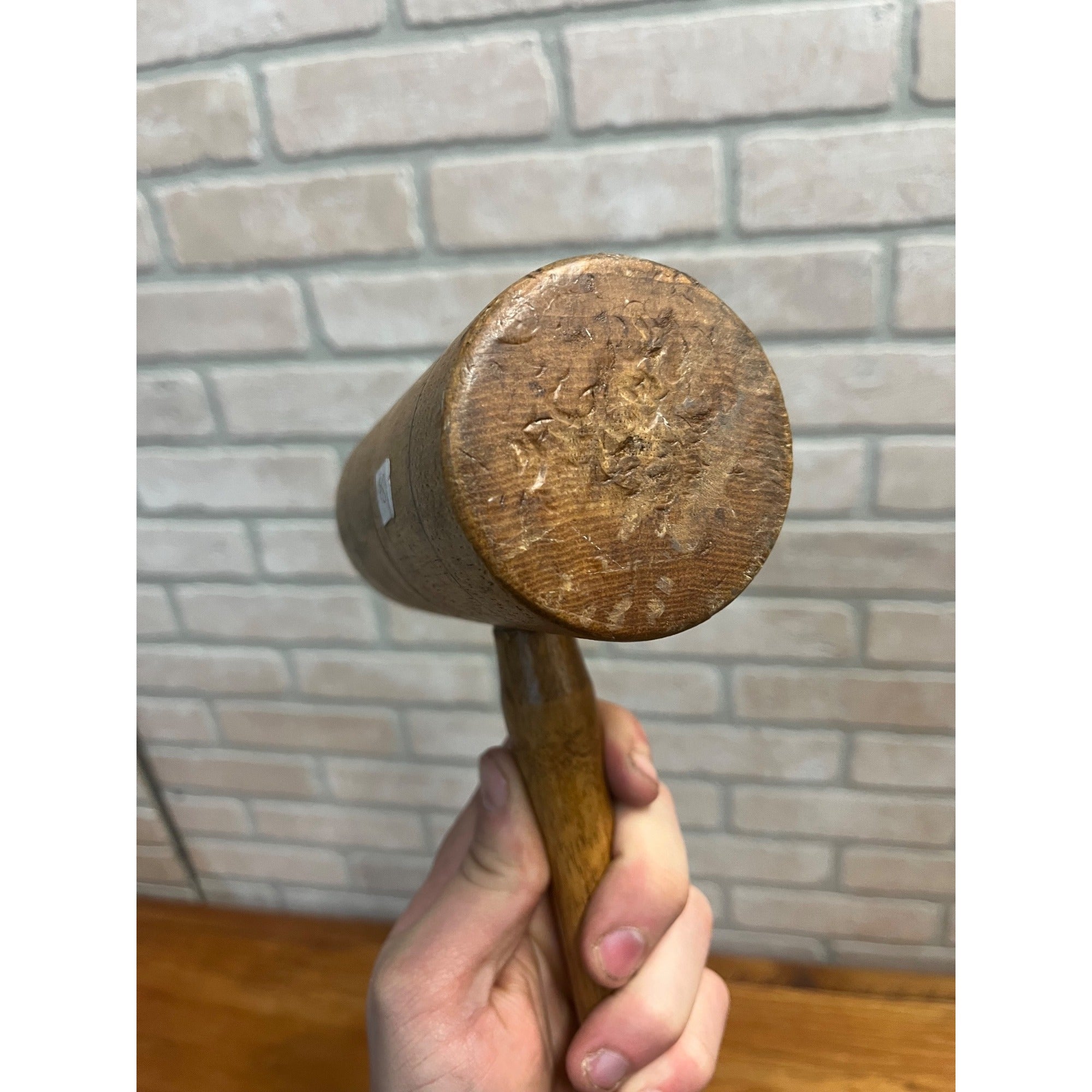 Vintage Large Hellenberg Wooden Kitchen Mallet Hammer Tool Decor