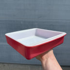 Vintage Pyrex Flamingo Pink Square 8" Baking Dish #222 MCM Bakeware Kitchen