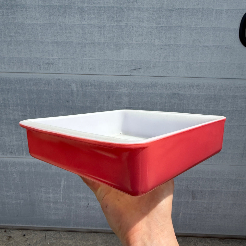 Vintage Pyrex Flamingo Pink Square 8" Baking Dish #222 MCM Bakeware Kitchen