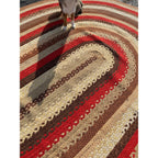 Antique Large Handmade Primitive Braided Area Floor Rug 11' x 14' Primitive Farmhouse