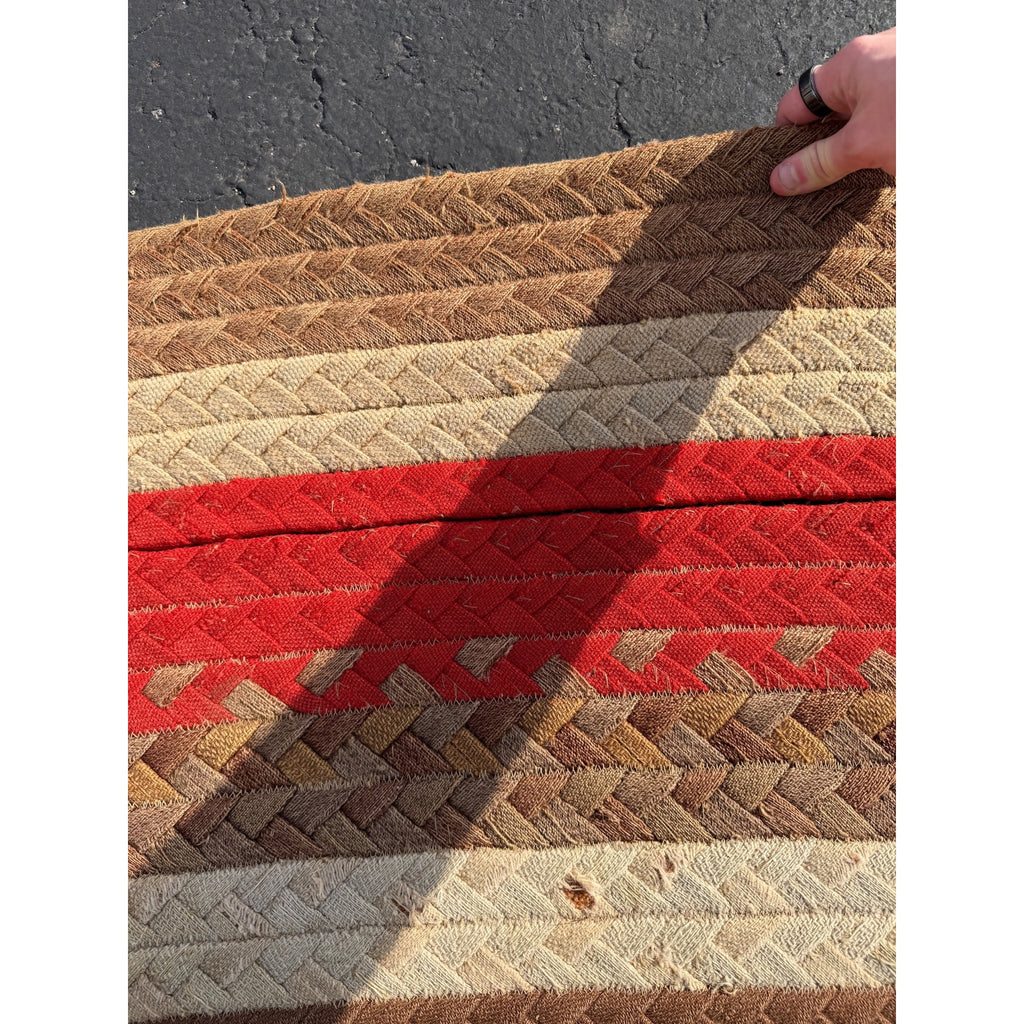 Antique Large Handmade Primitive Braided Area Floor Rug 11' x 14' Primitive Farmhouse