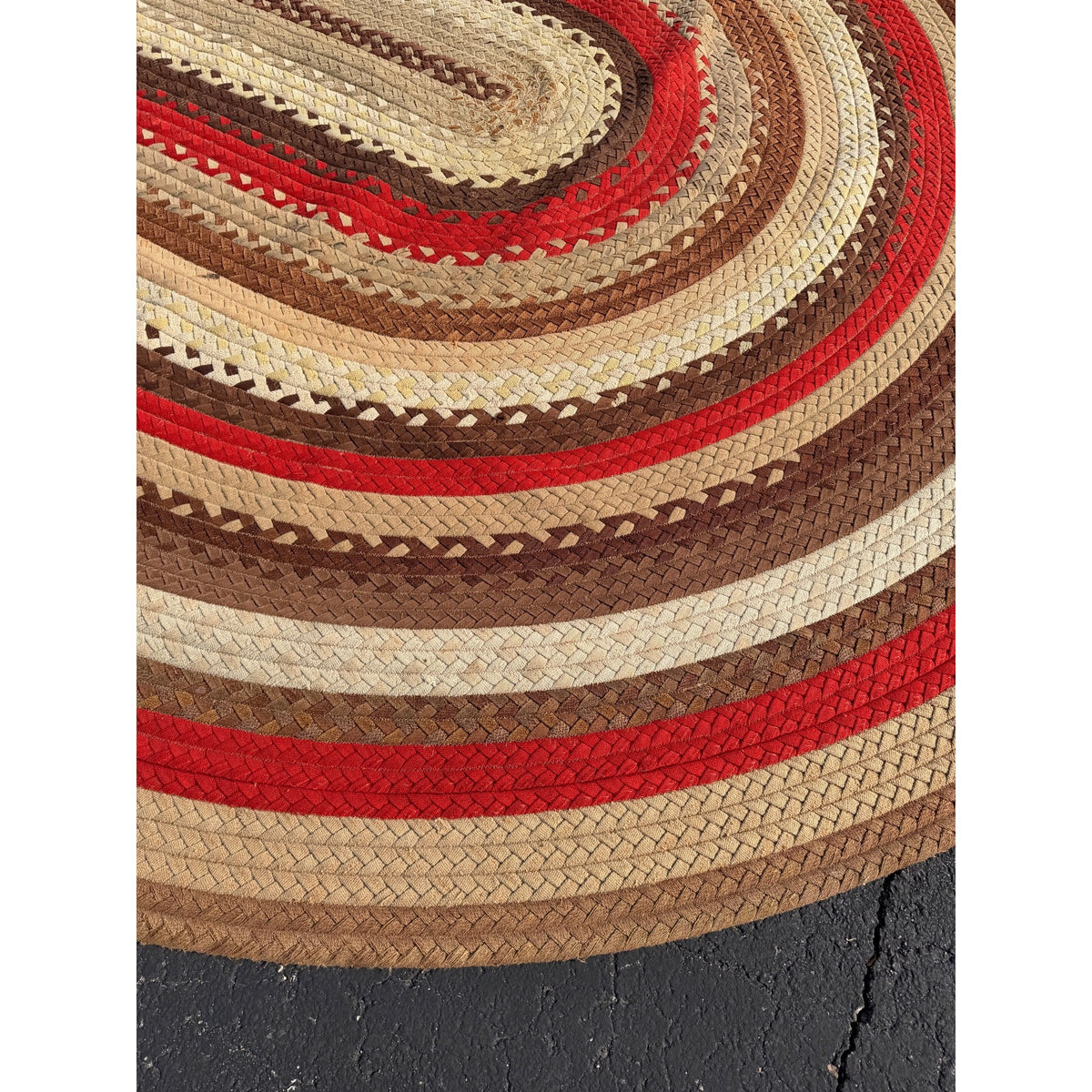 Antique Large Handmade Primitive Braided Area Floor Rug 11' x 14' Primitive Farmhouse