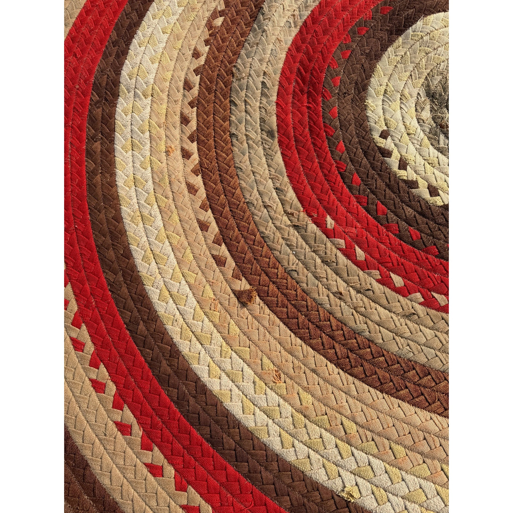 Antique Large Handmade Primitive Braided Area Floor Rug 11' x 14' Primitive Farmhouse
