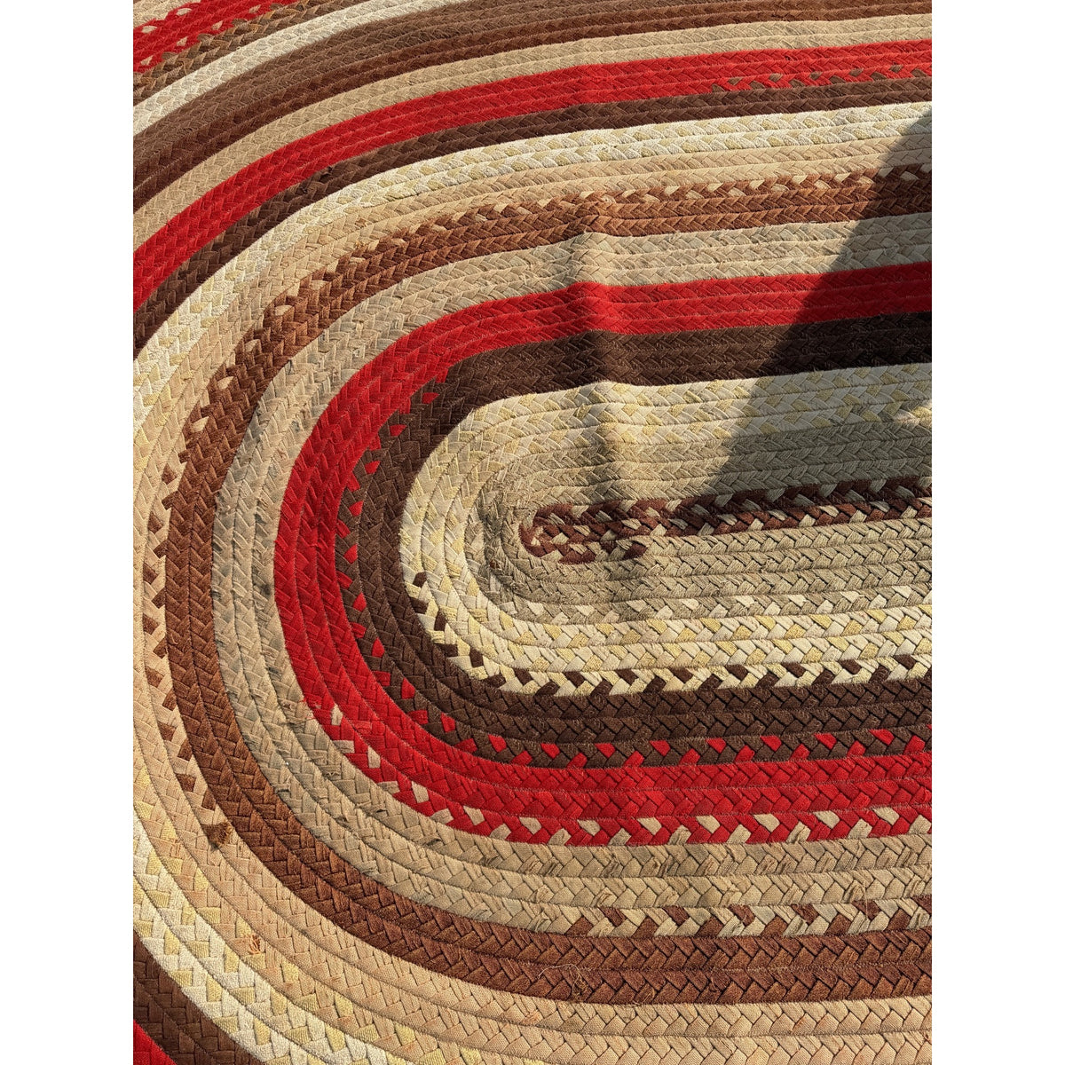 Antique Large Handmade Primitive Braided Area Floor Rug 11' x 14' Primitive Farmhouse