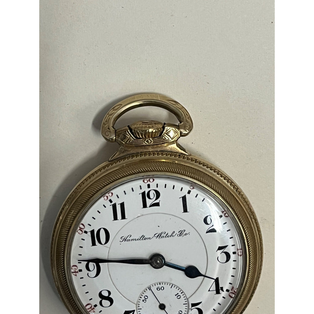 Hamilton Railroad Grade 940 18S 21J Pocket Watch 10K Rolled Gold Stellar Case