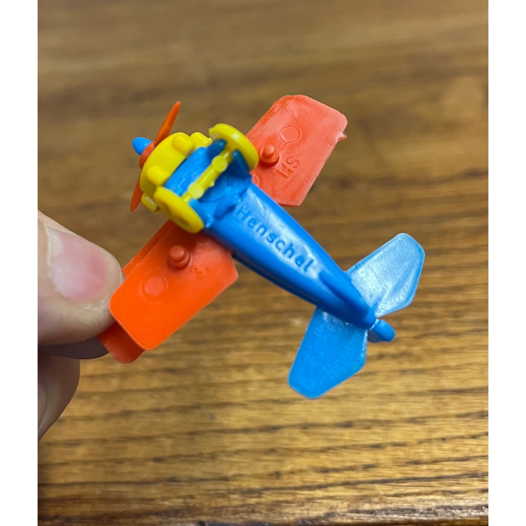 Lot of 2 Vintage West Germany Miniature Henschel Plastic Toys Airplane & Bicycle