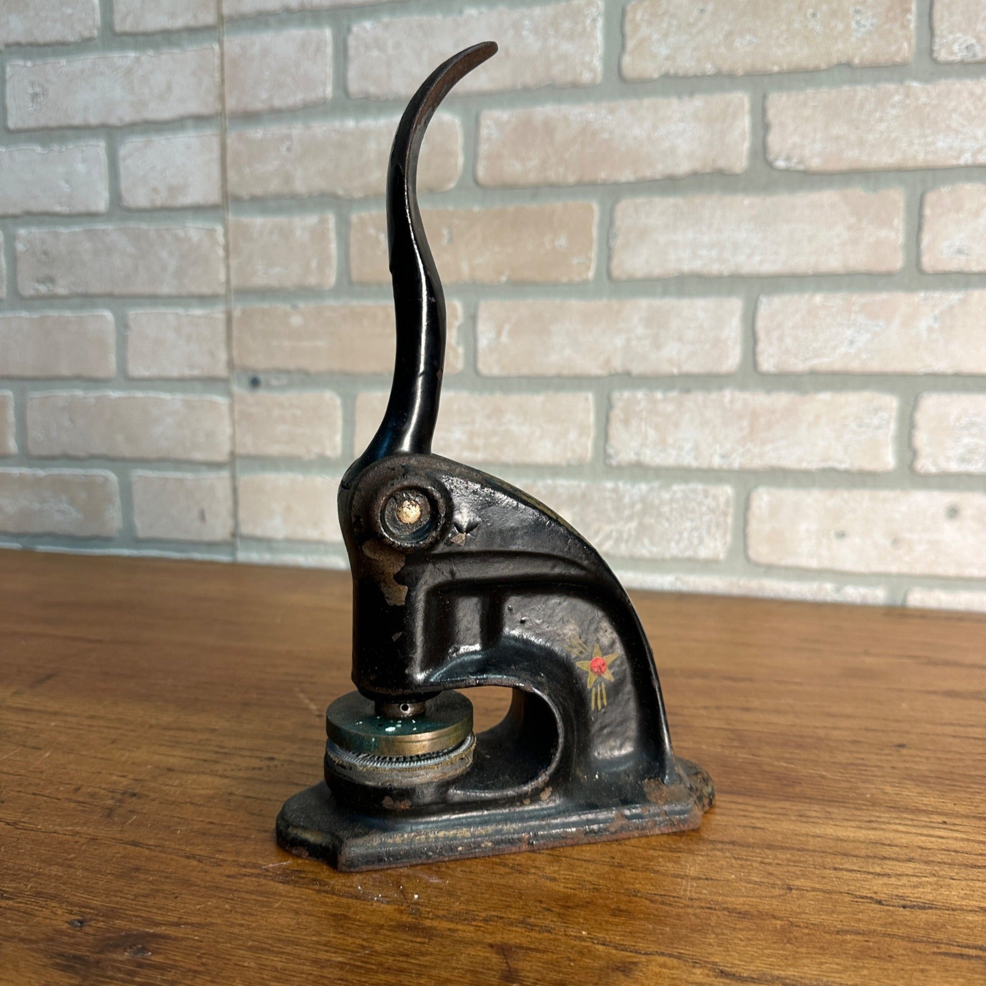 Antique Cast Iron Notary Stamp Seal -United Grocer Co-op Little Chute Wis