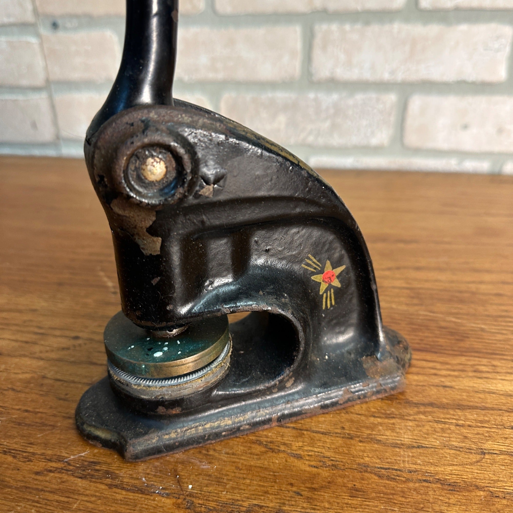 Antique Cast Iron Notary Stamp Seal -United Grocer Co-op Little Chute Wis