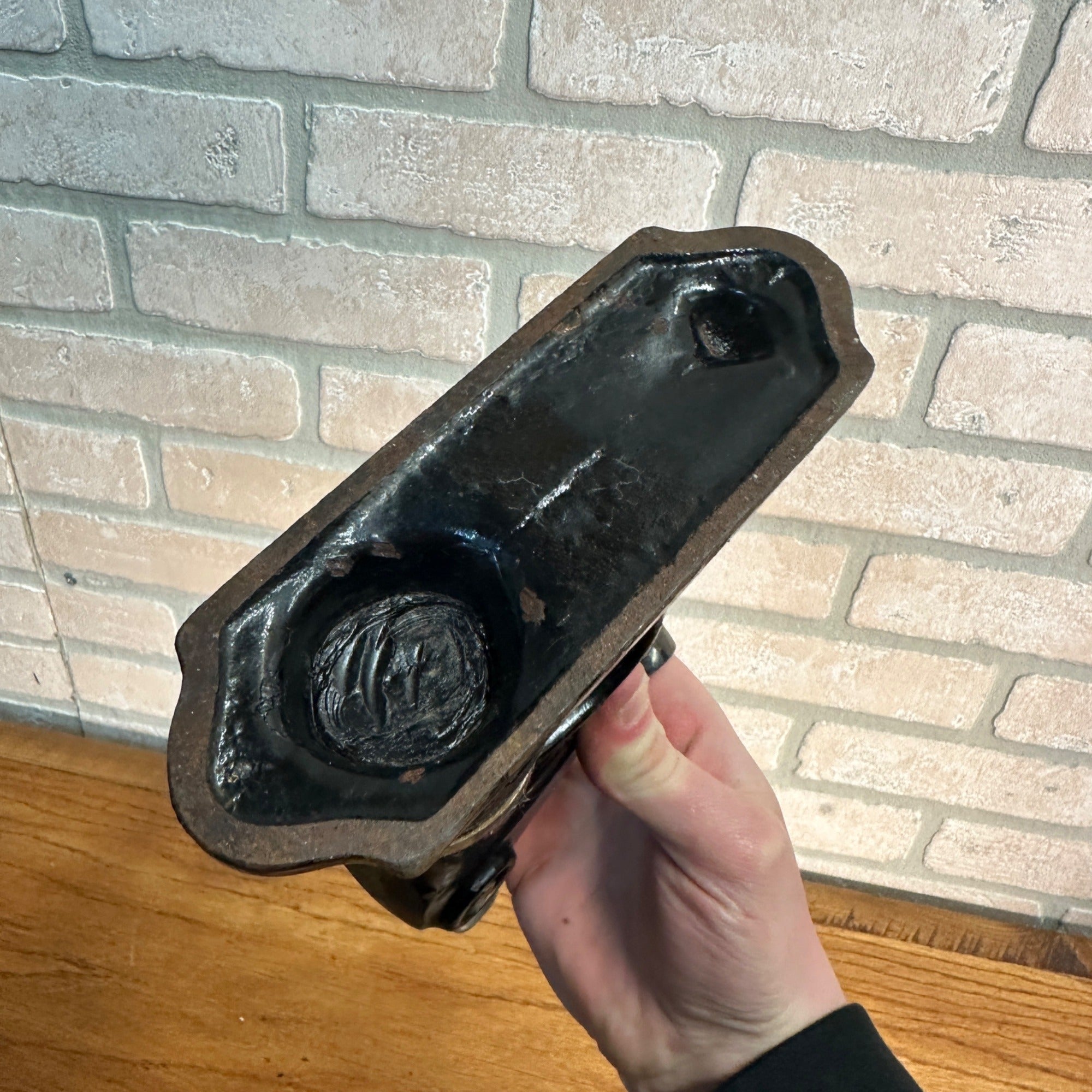 Antique Cast Iron Notary Stamp Seal -United Grocer Co-op Little Chute Wis