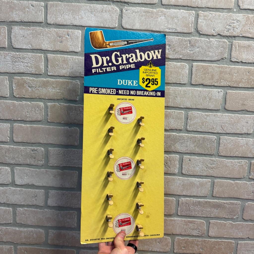 Dr Grabow Vintage Pipe Tobacco Smoking Display Stand Sign Retail Advertising.