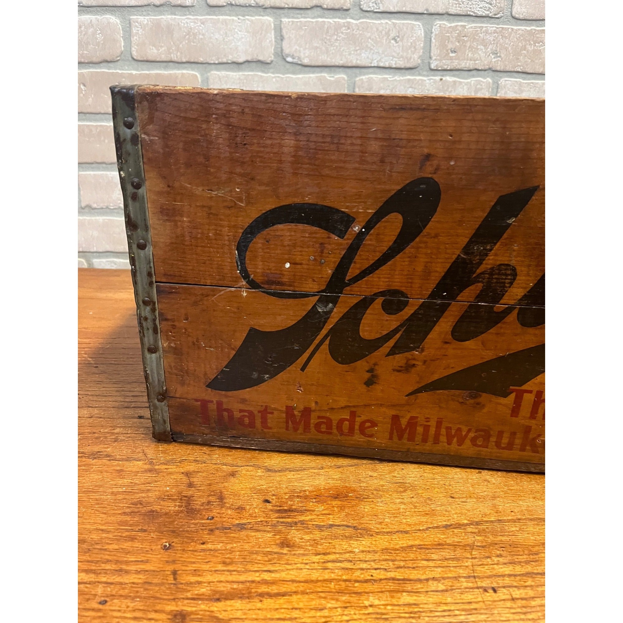 Schlitz Wooden Beer Crate 1933 "The Beer That Made Milwaukee Famous" Vintage