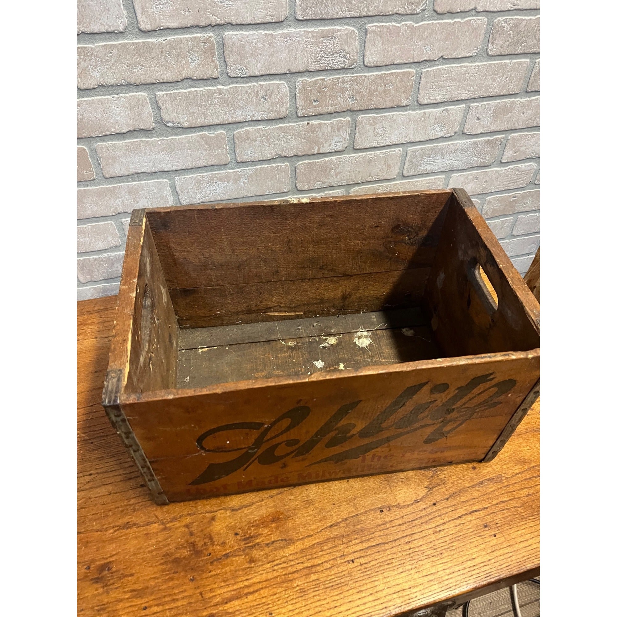Schlitz Wooden Beer Crate 1933 "The Beer That Made Milwaukee Famous" Vintage